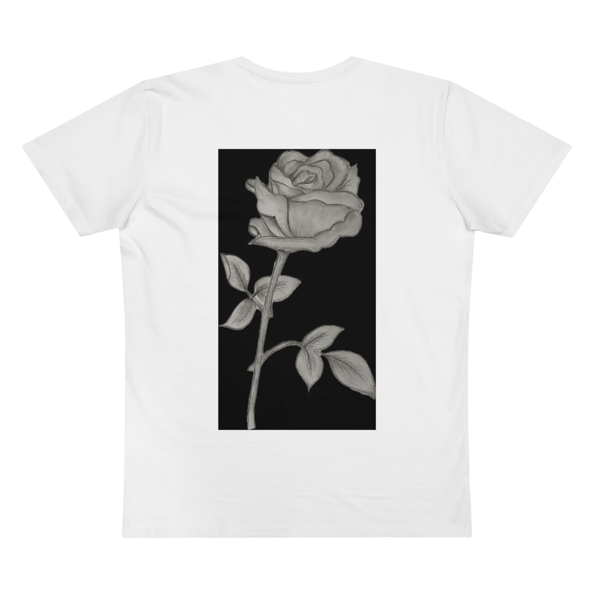 V-Neck T-Shirt - Rose black